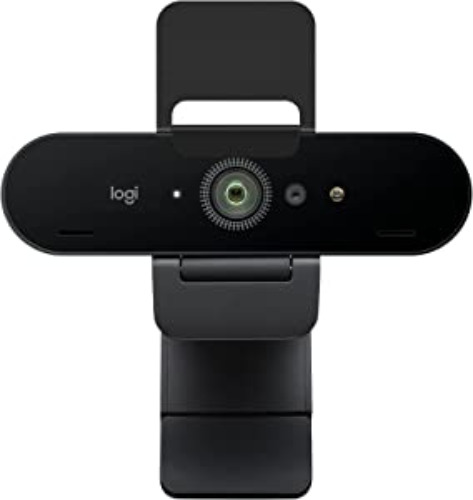 Logitech Brio 4K Webcam, Ultra 4K HD Video Calling, Noise-Canceling mic, HD Auto Light Correction, Wide Field of View, Works with Microsoft Teams, Zoom, Google Voice, PC/Mac/Laptop/Macbook/Tablet - Webcam