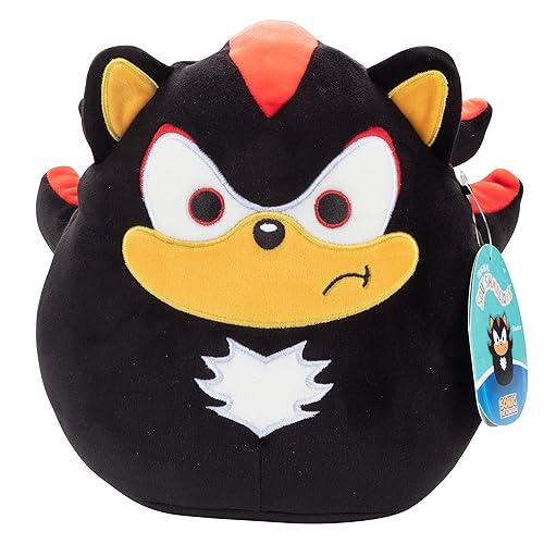 Squishmallows Original 8-Inch Shadow - Sonic The Hedgehog- Official Jazwares Plush - Collectible Soft & Squishy SEGA Stuffed Animal Toy - Add to Your Squad - Gift for Kids, Girls & Boys - Shadow