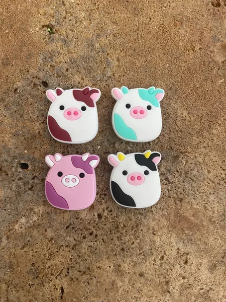 4 Croc Charms, Kids Crocs, Shoe Charms, Cow Squishmallow