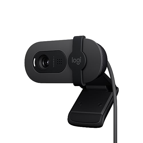 Logitech Brio 100 Full HD Webcam for Meetings and Streaming, Auto-Light Balance, Built-In Mic, Privacy Shutter, USB-A, for Microsoft Teams, Google Meet, Zoom and More - Graphite - Graphite - Brio 100