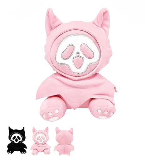23cm Pink Ghost-face Plush Toy,Halloween Stuffed Animal Horror Killers Ghost-face Plushies Doll Terrors Stuffed Toy Luminous Plushie Doll Gift for Kid for Kids Birthday,Xmas,Halloween Home Decor - Style5