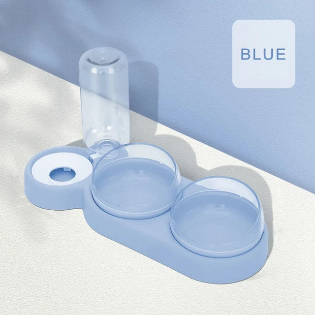Pet Automatic Tilted Bowl Set - Blue