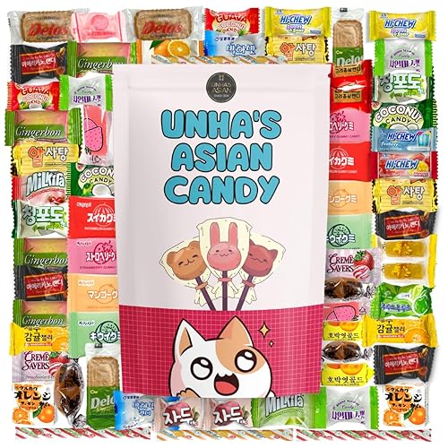 Mystery 60 Piece Asian Candy Mix - Japanese, Korean, Chinese Sweets and Dagashi - Individually Wrapped Gift Package