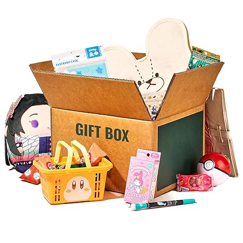 Japan Crate Kawaii Gift Pack - 20+ Piece Japanese Mystery Box for Girls & Boys, Surprise Gift Box for Kids, Includes Kawaii Accessories, Plushies, Cute Stationery Items, Chocolates, Candies, and More!