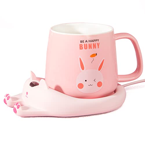 DUHEL Mug Warmer, Coffee Mug Warmer for Desk Coffee Warmer Plate, Coffee Cup Warmers Electric, Candle Warmer(Pink) - Pink