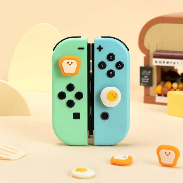 Egg x Toast Switch OLED Joystick Caps Cute Food Art Switch Thumb Grips