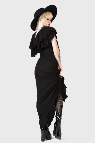 Spectral Galaxy Maxi Dress | XS / Black / 96% Viscose 4% Elastane