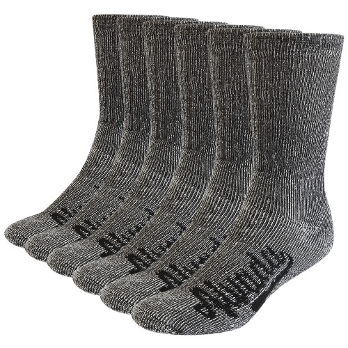 Merino Wool Hiking Socks Thermal Warm Crew Winter Boot Sock For Men & Women 3 Pairs - 9.5-14 A2-charcoal (3 Pairs)