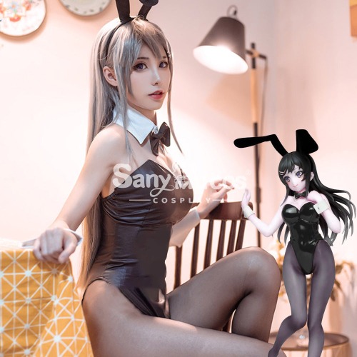 【In Stock】Anime Rascal Does Not Dream of Bunny Girl Senpai Cosplay Mai Sakurajima  Matte Leather Bunny Girl Cosplay Costume - XL