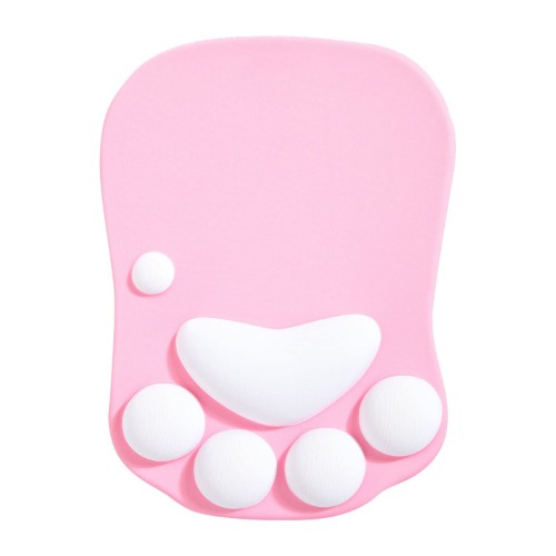 DOBAOJIA Cat Paw Mouse Pad, Ergonomic Mouse Pad, Mouse Mat with Wrist Support, Silicone Gel Mouse Pad, Cute Mouse Pad, Kawaii Mouse Pad, for Home/Office/Gaming, Mouse Mat Pink & White