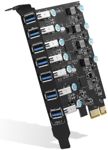 FARBOKO USB 3.0 PCIe Expansion Card 7-Port, PCI Express USB Add in Card 5Gbps USB 3.0 PCI Express Expansion Card Internal USB3 Hub Converter for Desktop PC Windows XP/Vista 7/8/8.1 MAC OS 10.8.2 Above