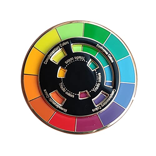 Creative Color Wheel Enamel pin, The Spinning Wheel Moves Nicely，Color Wheel Brooch (Color Wheel Enamel pin) - pin+gift bag and card