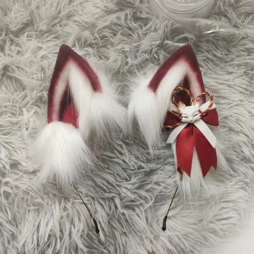 Plaid Fox Ears - Red Fox