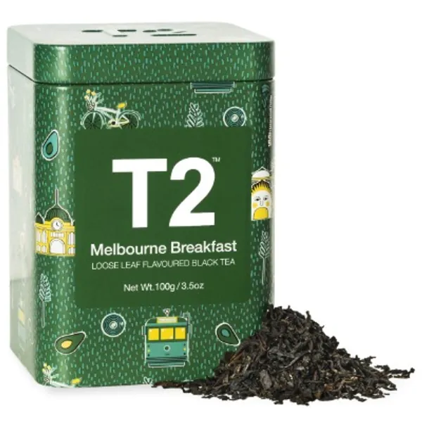 T2 Tea Melbourne Breakfast Black Tea, Loose Leaf Black Tea in T2 Icon Tin 2020, 100 g