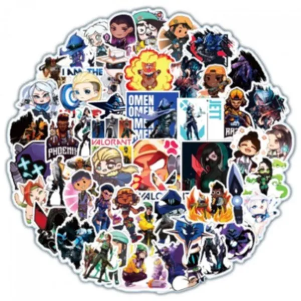 Sticker.50Pcs/Pack Game Valorant Graffiti Stickers for Laptop Notebook Skateboard Computer Luggage Decal Cool Sticker