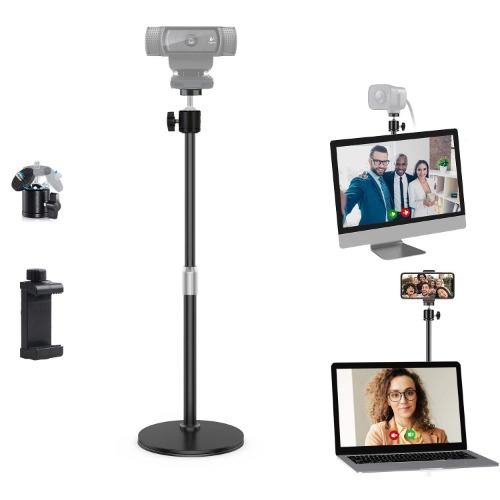 Adjustable Webcam Mount,C920s Webcam Tripod Stand Compatible with Logitech C920s C930e C922 C615 C925e Brio StreamCam Webcams - 18'' Height