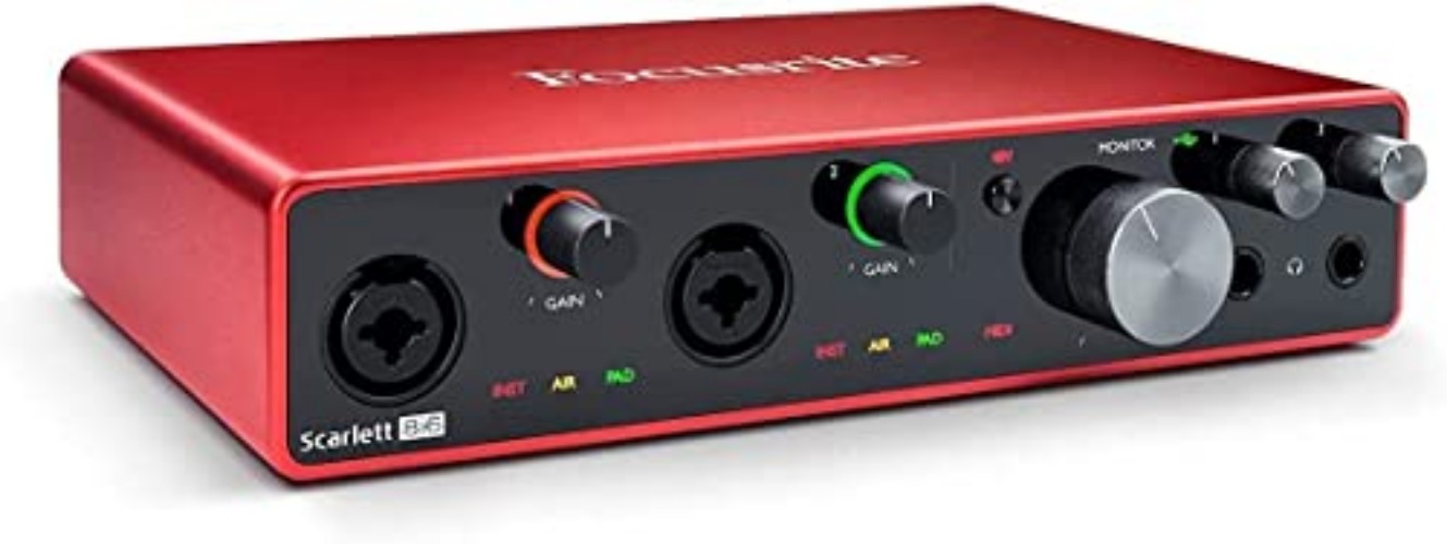 Focusrite Scarlett 8i6 3rd Gen USB Audio Interface, for Producers, Musicians, Bands, Content Creators High-Fidelity, Studio Quality Recording, and All the Software You Need to Record - 2 mic preamps, 8x6 I/O - Interface only
