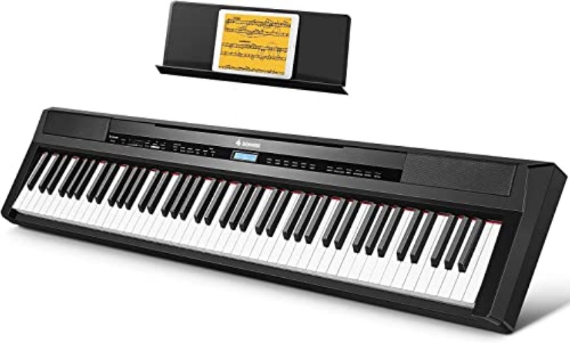Donner DEP-20 Beginner Digital Piano 88 Key Full Size Weighted Keyboard, Portable Electric Piano with Sustain Pedal, Power Supply - DEP-20 Weighted Digital Piano