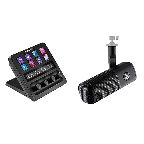 Elgato Audio Mix Bundle - Audio Mixer, Studio Controller, Dynamic XLR Microphone for Podcasting, Streaming, Gaming, Content Creators, Customizable Touch Strip, dials and LCD Keys, PC/Mac - Bundle - Audio Mix