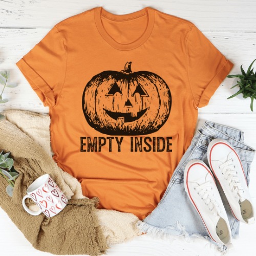 Empty Inside Pumpkin Tee - Burnt Orange / S