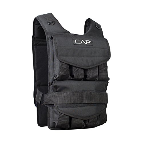 CAP Barbell 20-150 Lb Adjustable Weighted Vest, Regular and Short Options - 80-Pound, Black