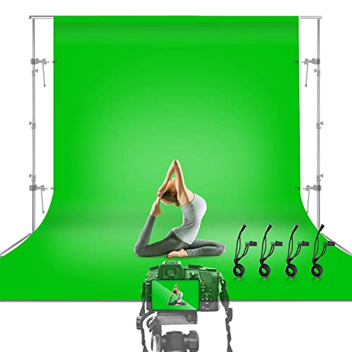 Julius Studio 10 x 12 ft. Green Chromakey Backdrop Screen Photo Background, Premium Synthetic Fabric 150 GSM Thicker Material, Professional Photography Video Studio, Events, Streaming, JSAG474 - Green
