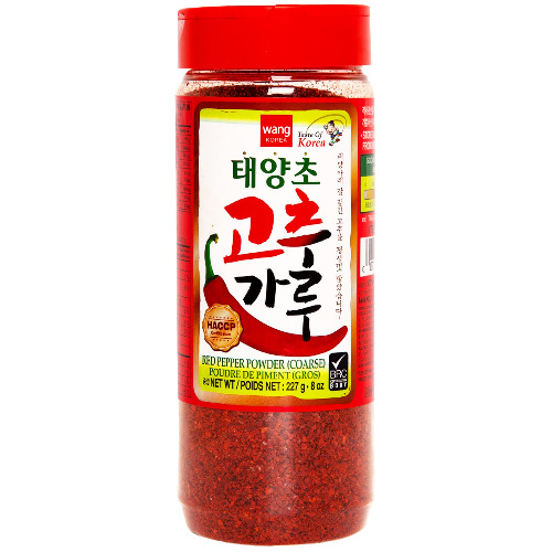 Wang Sun-Dried Coarse Gochugaru for Kimchi, Red Pepper Flakes, Chilli Powder, 8 Ounce - 