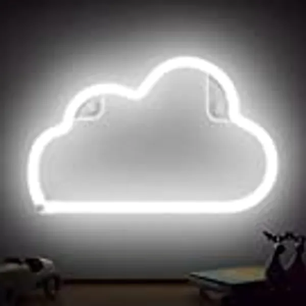 XIYUNTE Cloud Neon Signs, LED Cloud Neon Light for Wall Decor, Battery or USB Powered White Cloud Sign Neon Cloud Sign Wall Lights for Bedroom Aesthetic Teen Girls Room Dorm Birthday Party Christmas