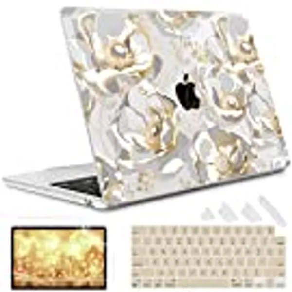 Tuiklol Compatible with MacBook Air 13.6 inch 2022 Release M2 Clip Model A2681, Plastic Hard Shell Case Keyboard Cover for MacBook Air 13 M2 Liquid Retina Display with Touch ID, Flower