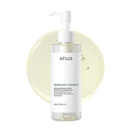 ANUA Heartleaf Pore Control Cleansing Oil Korean Facial Cleanser, Daily Makeup Blackheads Removal 6.7 fl oz(200ml)
