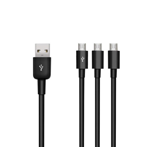 Duttek USB to Micro USB Splitter Cable, 3 in 1 USB 2.0 A Male to Three Micro USB Male 1 to 3 Sync Charging Cable Adapter Cord 25CM/ 10 Inch