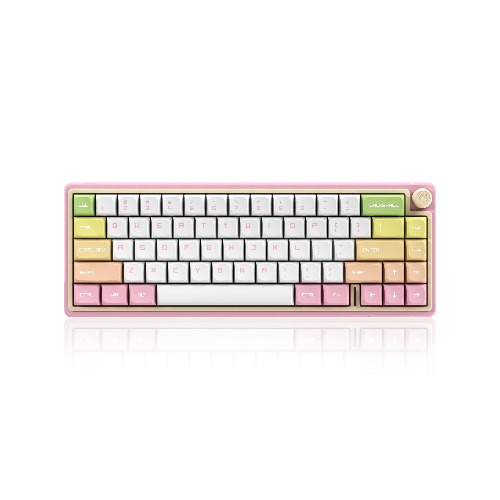 Dustsilver D66 Wireless Mechanical keyboard | Peach Oolong / Tri- Mode RGB backlit / Gateron Red Switch