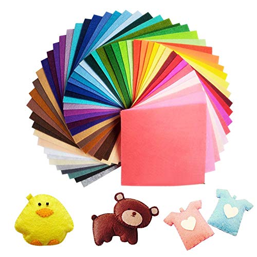 60 Farben Filzstoff 15 x 15cm Bastelfilz Filz Blätter Polyester Felt Fabric DIY Stoff filzplatten