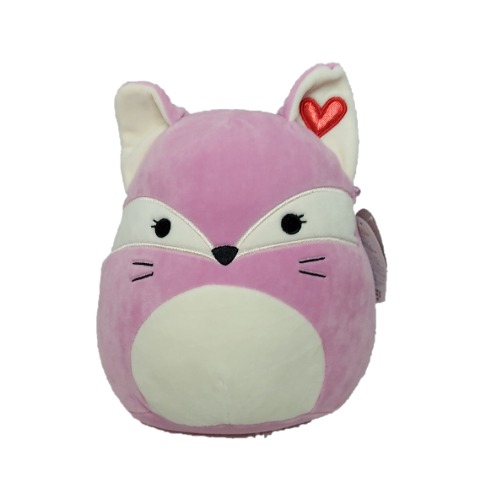 Squishmallow Fox Lenaya Kuschelkissen mit Herz, 20 cm, Plüschtier