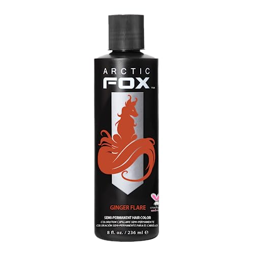 ARCTIC FOX Vegan and Cruelty-Free Semi-Permanent Hair Color Dye (8 Fl Oz, GINGER FLARE) - GINGER FLARE - 8 Fl Oz (Pack of 1)