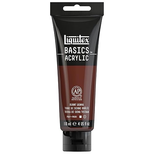 Liquitex BASICS Acrylic Paint, 118ml (4-oz) Tube, Burnt Sienna - Burnt Sienna - 4 Fl Oz (Pack of 1)