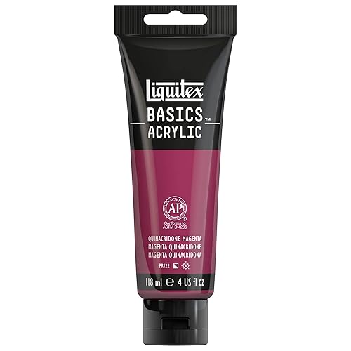 Liquitex BASICS Acrylic Paint, 118ml (4-oz) Tube, Quinacridone Magenta - Quinacridone Magenta - 4 Fl Oz (Pack of 1)