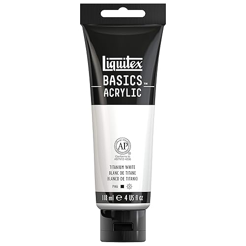 Liquitex BASICS Acrylic Paint, 118ml (4-oz) Tube, Titanium White - Titanium White - 4 Fl Oz (Pack of 1)