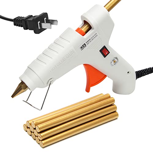 Sealing Wax Sticks 12P with Glue Gun, Luxiv 5.4" Sealing Wax Sticks 10MM Fire Manuscript Glue Gun Wax Seal Stamp for Wedding Invitations, Envelopes Sealing, Package Decoration Seal Wax Sticks (Gold) - Gold