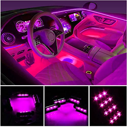 Car LED Strip Light, EJ's SUPER CAR 4pcs 48 LED DC 12V Multicolor Music Car Interior Lights LED Under Dash Lighting Atmosphere Neon Lights Kit with Sound Active Function and Wireless Remote Control - Multicolor