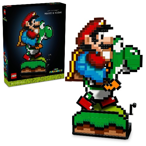 LEGO® Super Mario™ Super Mario World™: Mario & Yoshi 71438 Nintendo® Collectible Set, Pixelated Figures, Toy for Adult Fans, Playful Display Model, Fun Room Decor
