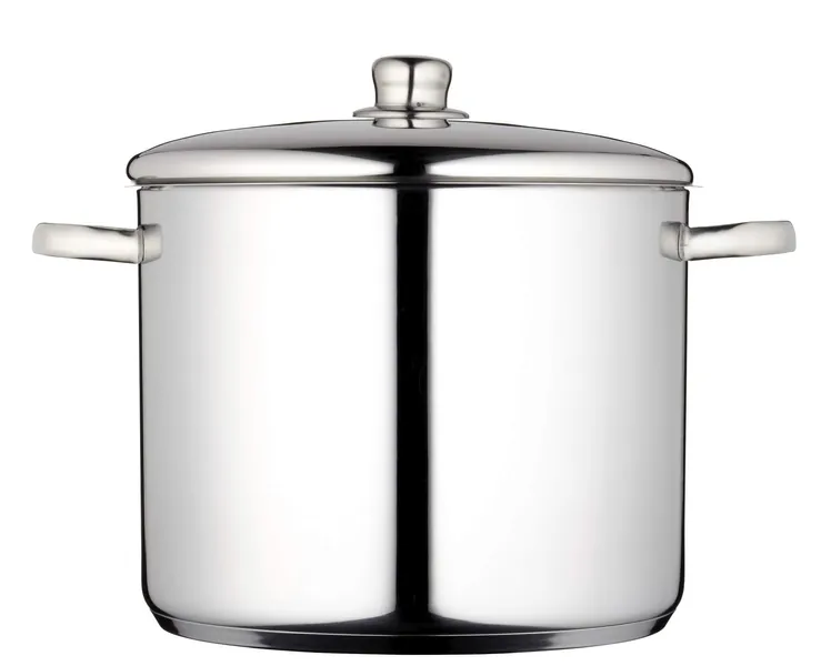 MasterClass Induction-Safe Stainless Steel Stock Pot with Lid, 7 Litres