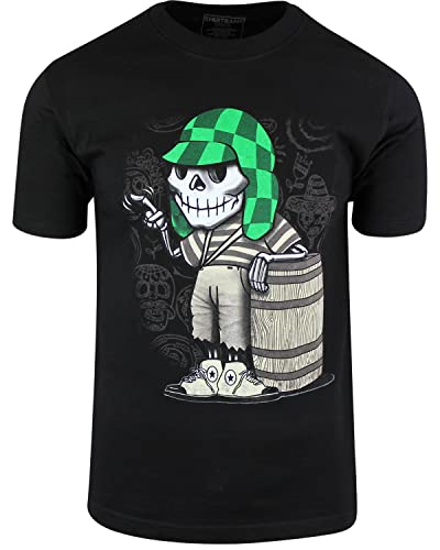 ShirtBANC Mens El Chavo Del Ocho Skeleton Chespirito Legacy Day of The Dead Tee - 3X-Large - Black