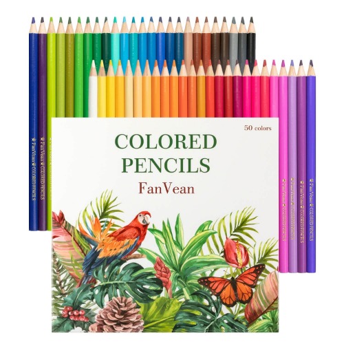 FanVean Colored Pencils Color Pencil Set for adult Coloring book Gifts for kids & Adults 50 count - 50 Count (Pack of 1)