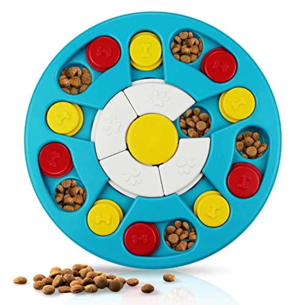Dog Puzzle Toys, Dog Enrichment Toys for IQ Stimulation, Interactive Dog Toys Treat Dispensing & Slow Feeder for Puppy, Cats, Small, Medium, Large Dogs Treat Training Light Blue Level 2