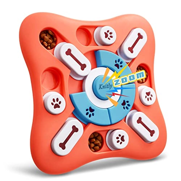 knitly Dog Puzzle Toys for IQ Training & Mental Enrichment, Interactive Toys for Large Medium Small Dogs，Dog Treat Puzzle Dispensing Slow Feeder with Squeaky Design for Training & Fun Feeding