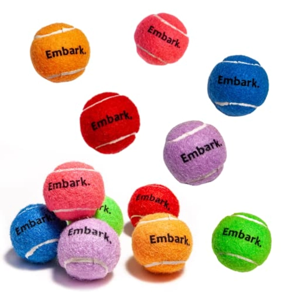 Colorful Squeaky Tennis Balls for Small Dogs and Puppies - 1.5 Inch - 12 Pack - Dog Training Toys for Positive Reinforcement, Interactive Squeaker Ball To Engage Attention Outside, Ball Launcher Fetch