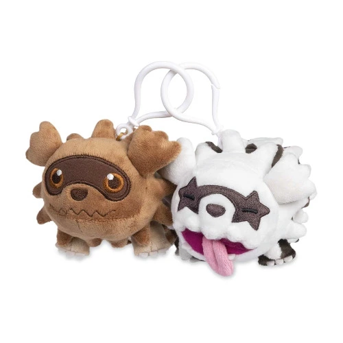 Zigzagoon & Galarian Zigzagoon Parallel Pairs Two-Plush Key Chain
