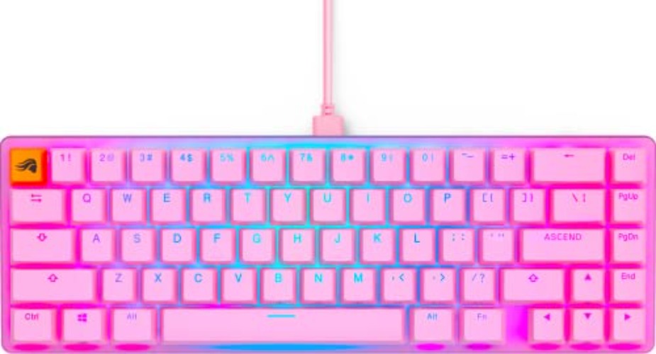 GLORIOUS Gaming GMMK 2- Pink Gaming Keyboard - TKL Mechanical - Custom 65% - Compact Low-Profile - Hotswap w/Cherry Mx Style - Double Shot Keycaps & Linear Switches - PC Gaming Setup Accessories - Prebuilt Compact (65%) - Pink