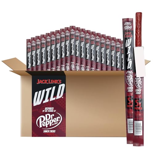 Jack Link's Wild Snack Sticks – Dr. Pepper Inspired Flavors – Individually Wrapped Sticks with 5g of Protein, Inspired by the Flavors of Dr. Pepper – 1 Oz. (20 Count) - Dr. Pepper - 1oz (Pack of 20)